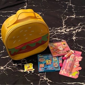 Spongebob Wet n Wild Krabby Patty Burger Cosmetic Bag Eyeshadow Blush Lipgloss